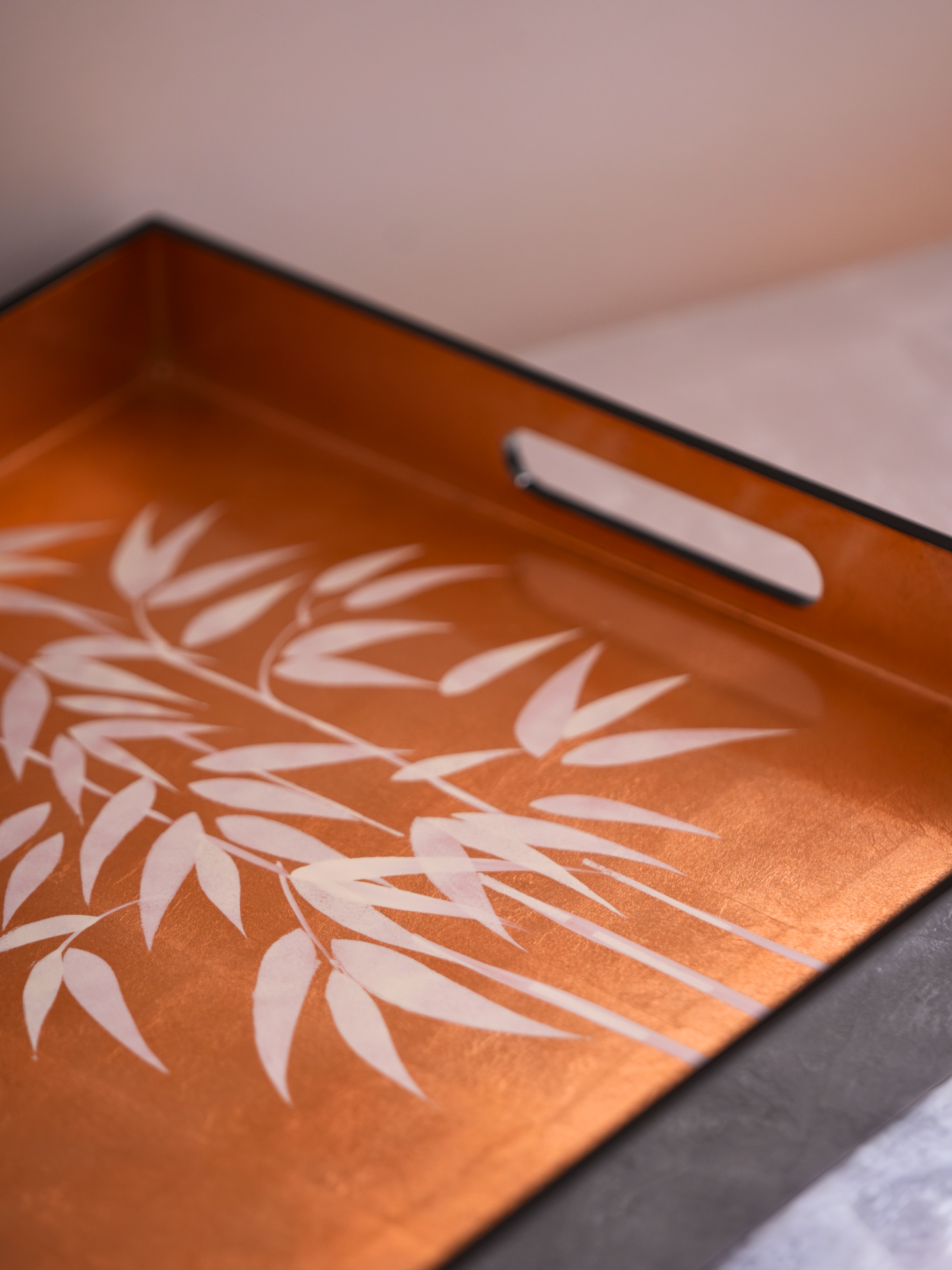 Lacquer Copper Bamboo Design Tray