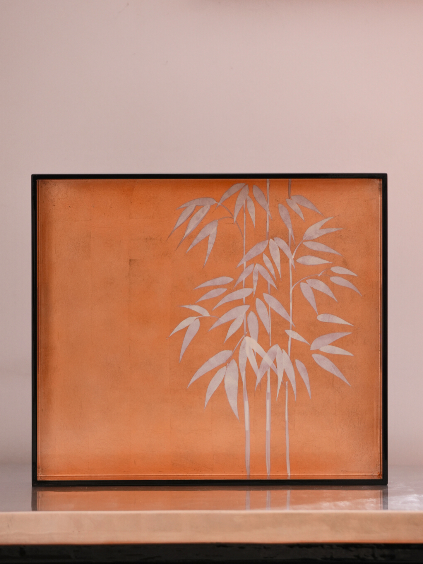 Lacquer Copper Bamboo Design Tray