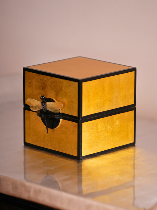 Dragonfly Jewellery Box in Gold Lacquer