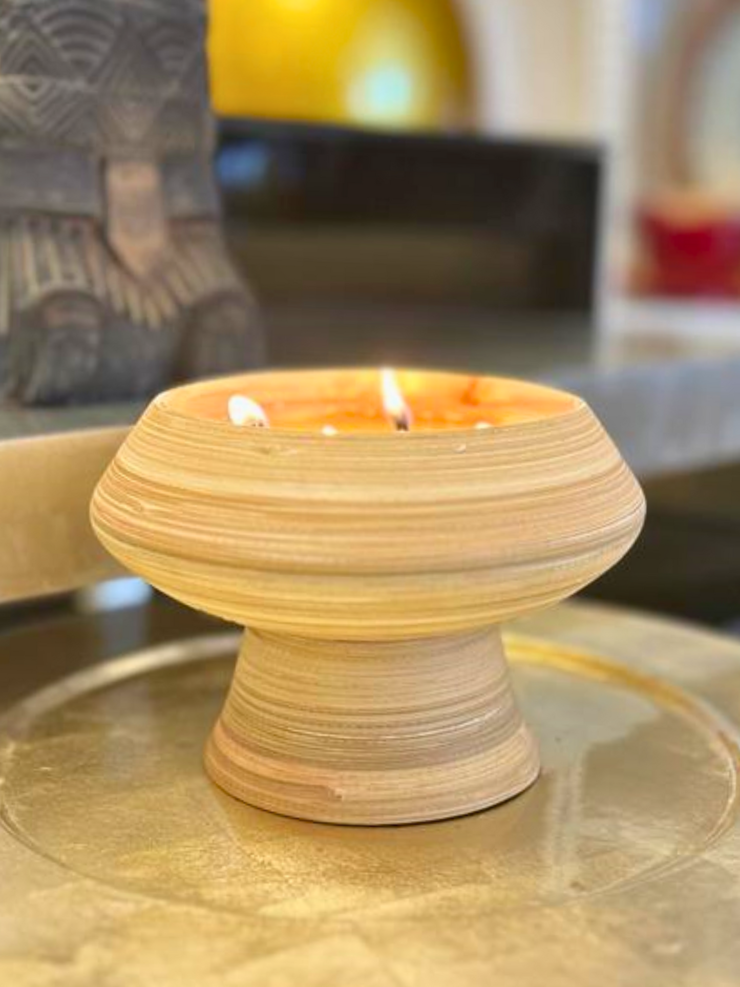 Bamboo Dhanuchi with Fragranced Soy Wax Candle