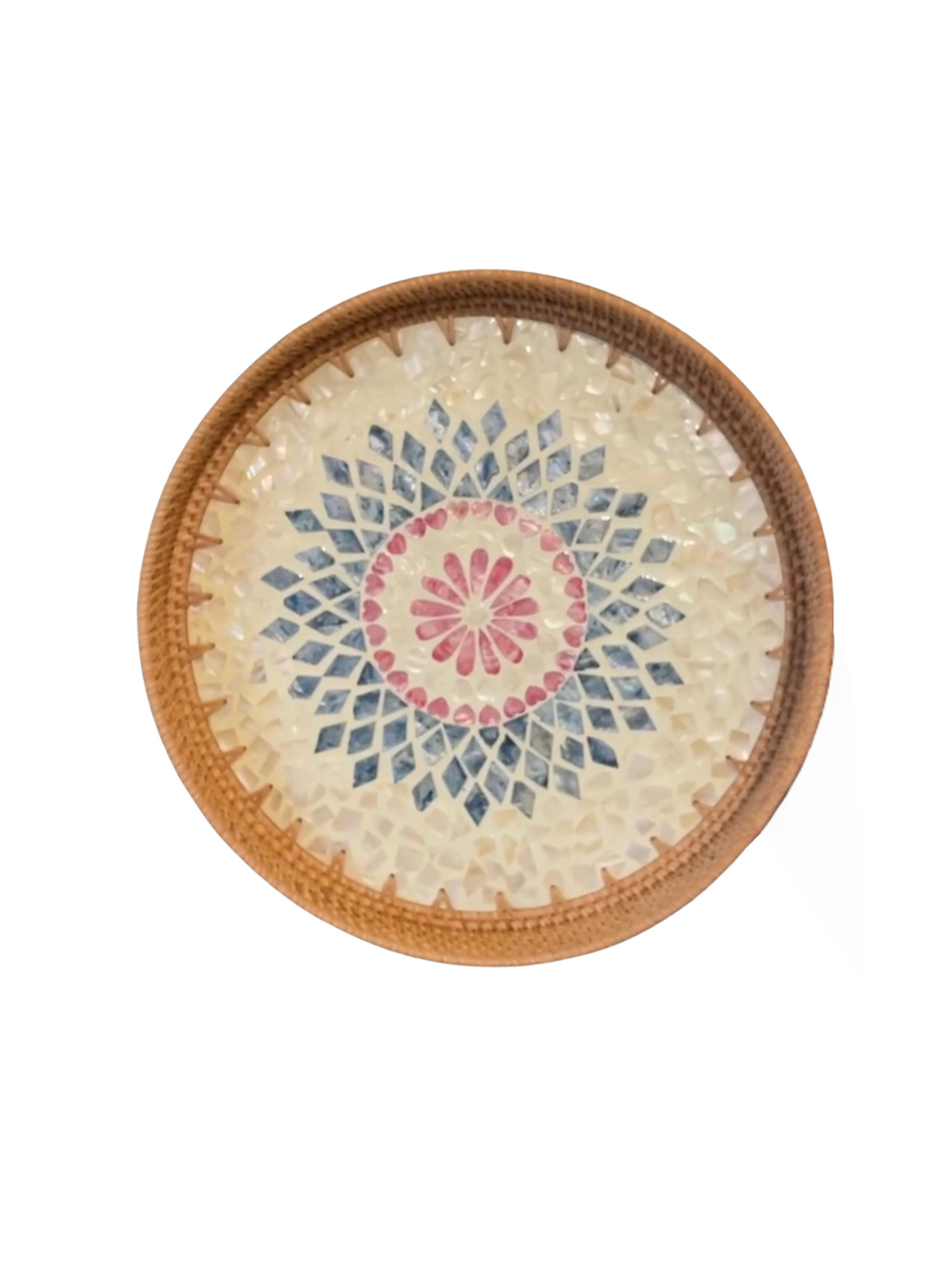 Bamboo & Shell Inlay Tray- Multicoloured