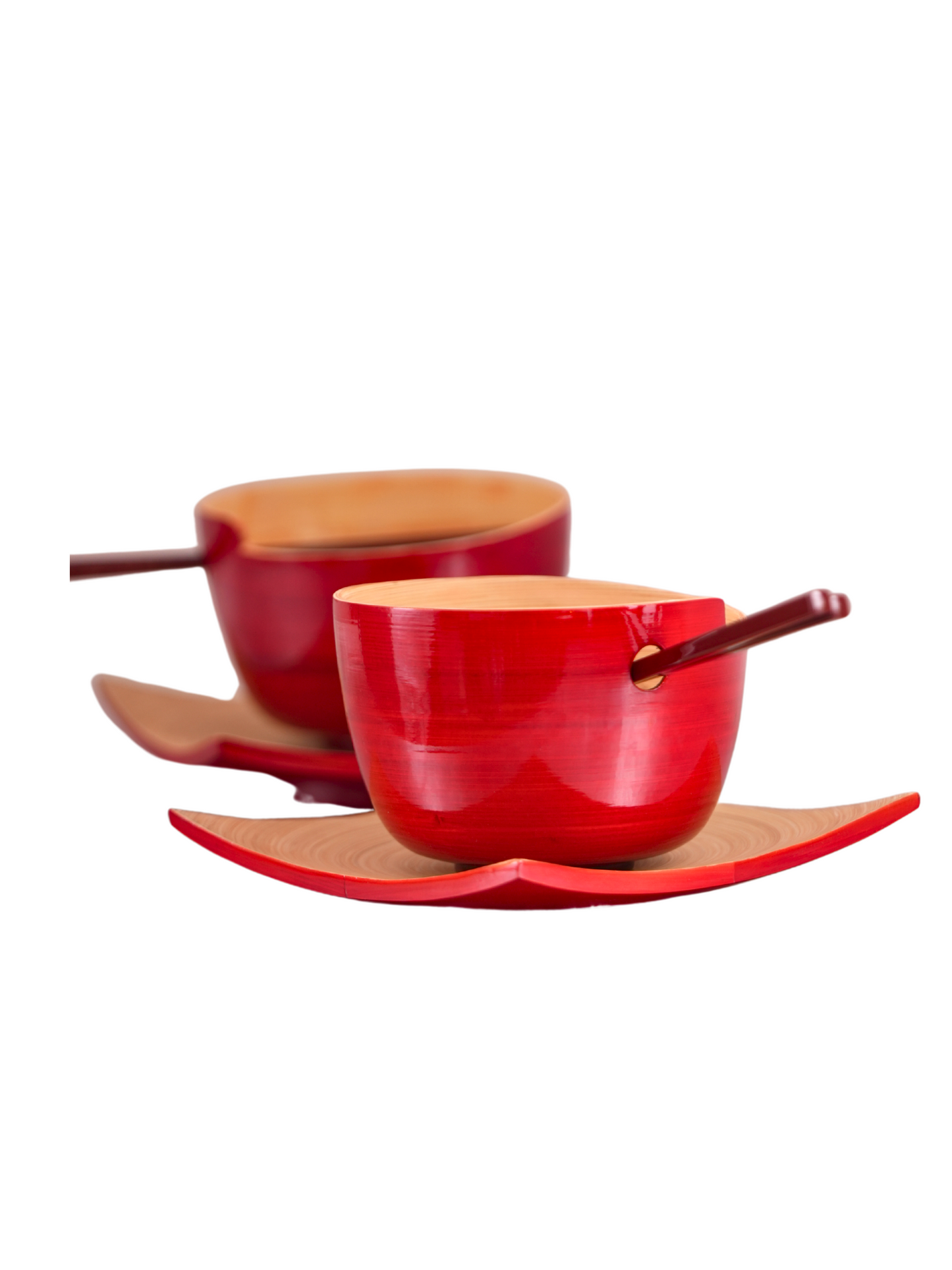 Bamboo & Lacquer Soup Bowl Set with Chopsticks