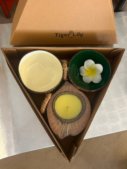 Coconut Bowl & Candle Set
