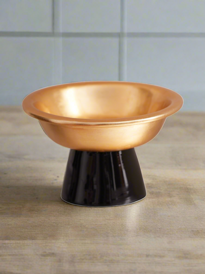 Lacquer Gold & Black Footed Platter