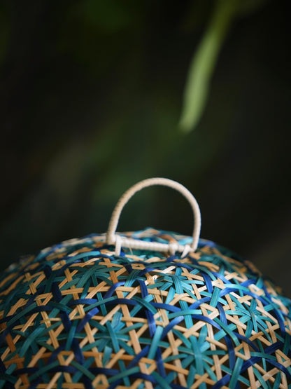 Handwoven Bamboo Basket with Lid