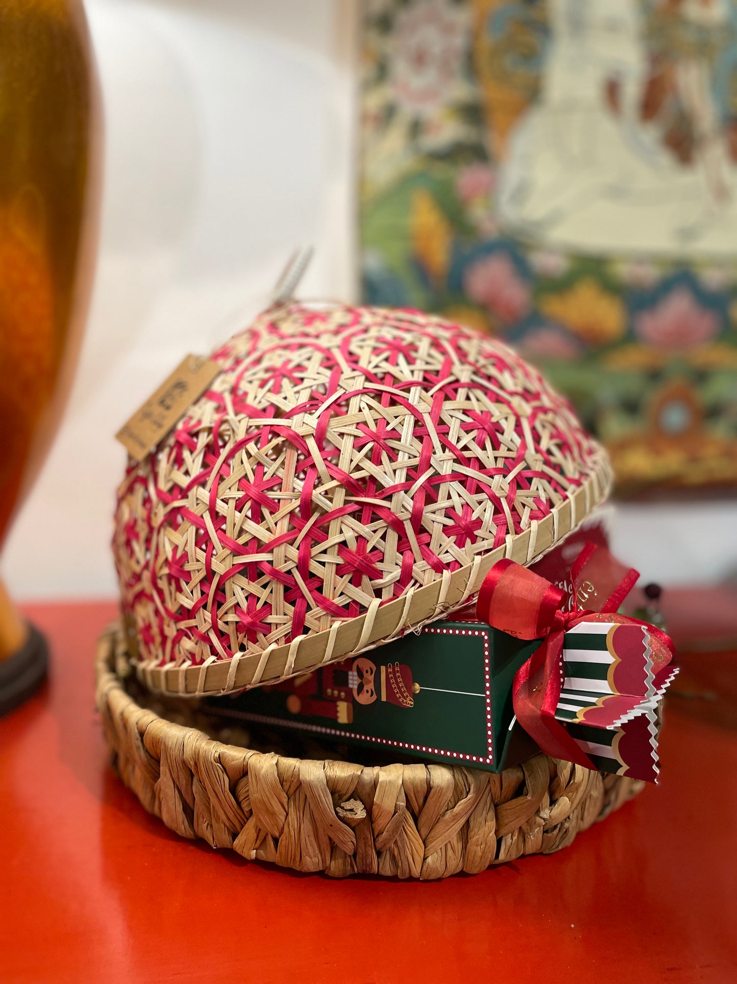 Handwoven Bamboo Basket with Lid